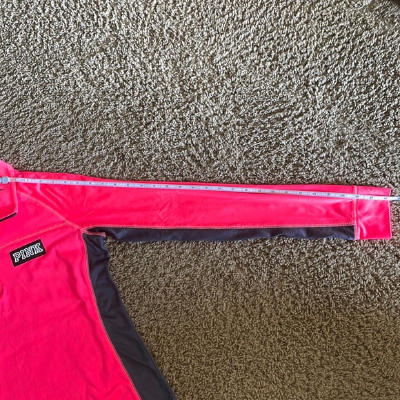 Pink Victoria Secret long sleeve hot pink/gray 1/4 zip front top Ladies Sz M - Picture 11 of 12